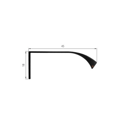 Mango de perfil de agarre Edge Grip UFO de 128 mm (longitud total de 148 mm) - Negro Mate (2) – Furnica