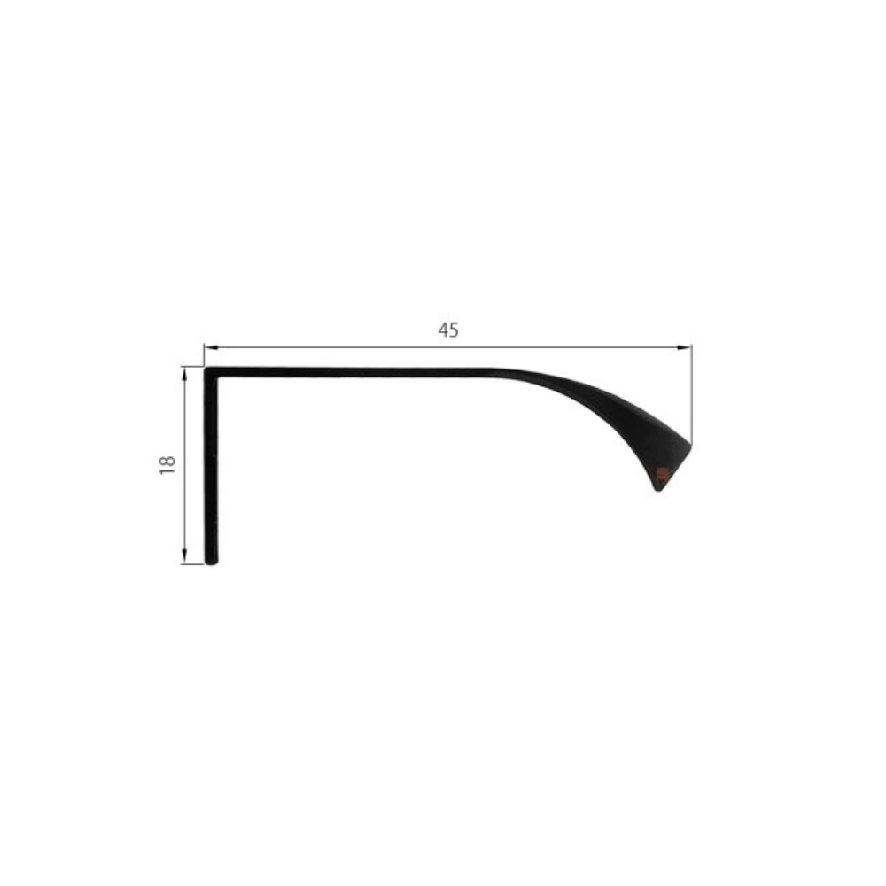 Mango de perfil de agarre Edge Grip UFO de 128 mm (longitud total de 148 mm) - Negro Mate