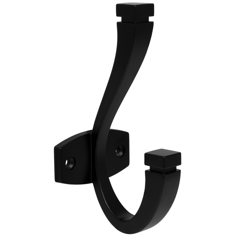 Doble gancho para sombrero y abrigo - 128mm - Negro – Furnica