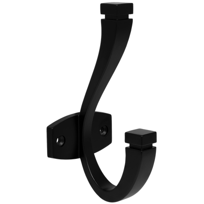 Doble gancho para sombrero y abrigo - 128mm - Negro – Furnica