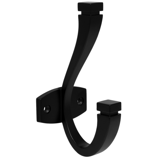 Doble gancho para sombrero y abrigo - 128mm - Negro – Furnica