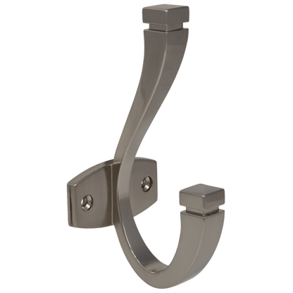 Doble gancho para sombrero y abrigo - 128mm - Acero cepillado – Furnica