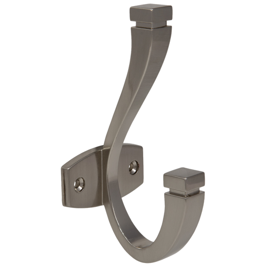 Doble gancho para sombrero y abrigo - 128mm - Acero cepillado – Furnica