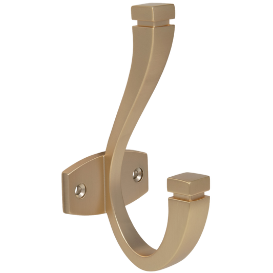 Doble gancho para sombrero y abrigo - 128mm - Dorado mate – Furnica