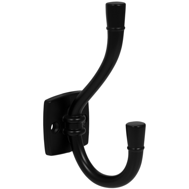 Doble gancho para sombrero y abrigo - 115mm - Negro – Furnica