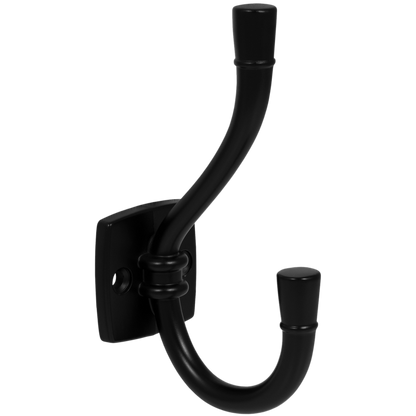 Doble gancho para sombrero y abrigo - 115mm - Negro – Furnica
