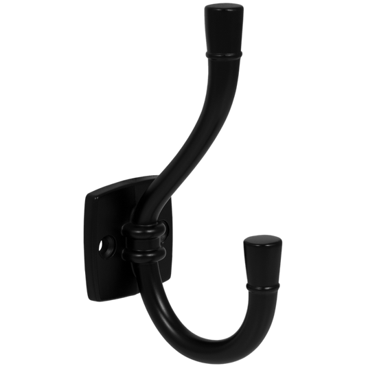 Doble gancho para sombrero y abrigo - 115mm - Negro – Furnica