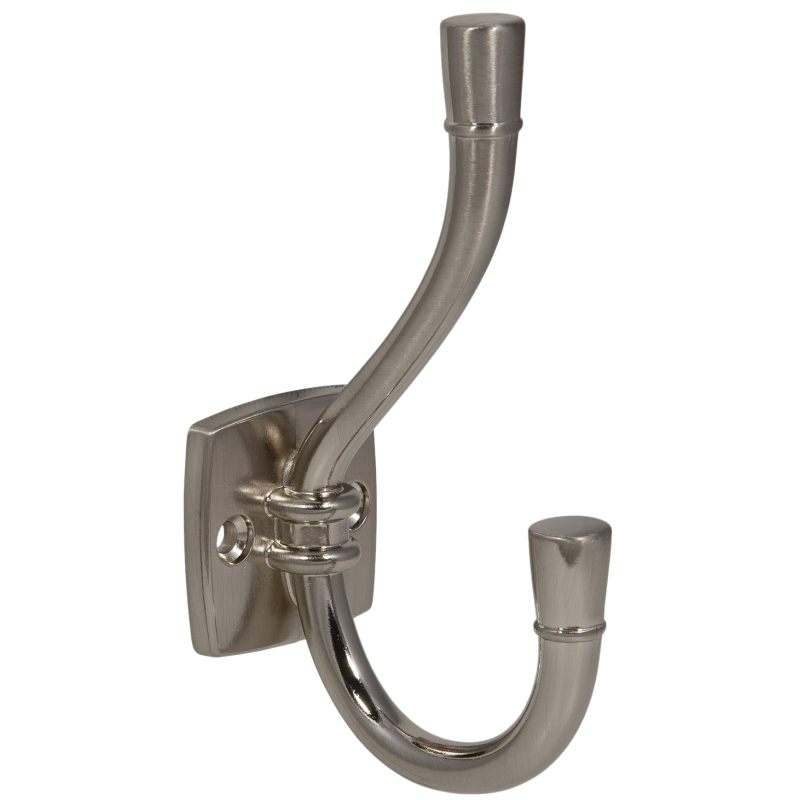 Doble gancho para sombrero y abrigo - 115mm - Acero cepillado – Furnica