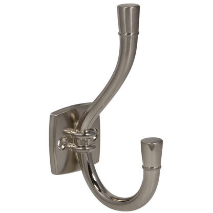 Doble gancho para sombrero y abrigo - 115mm - Acero cepillado – Furnica