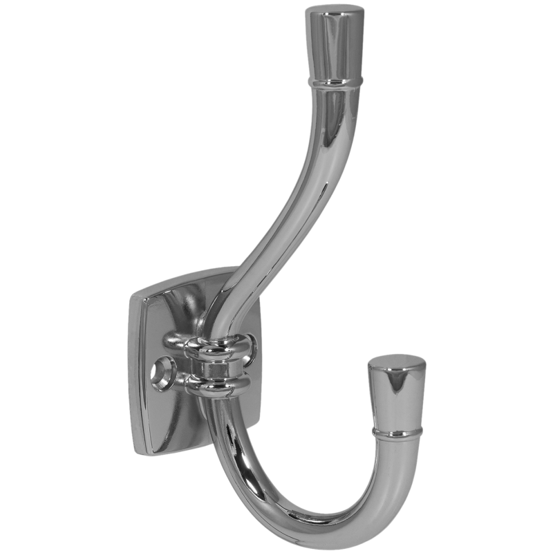 Doble gancho para sombrero y abrigo - 115mm - Cromo – Furnica