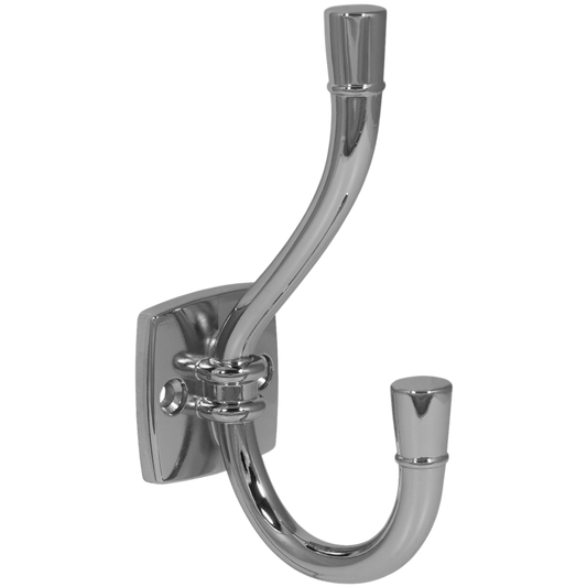 Doble gancho para sombrero y abrigo - 115mm - Cromo – Furnica