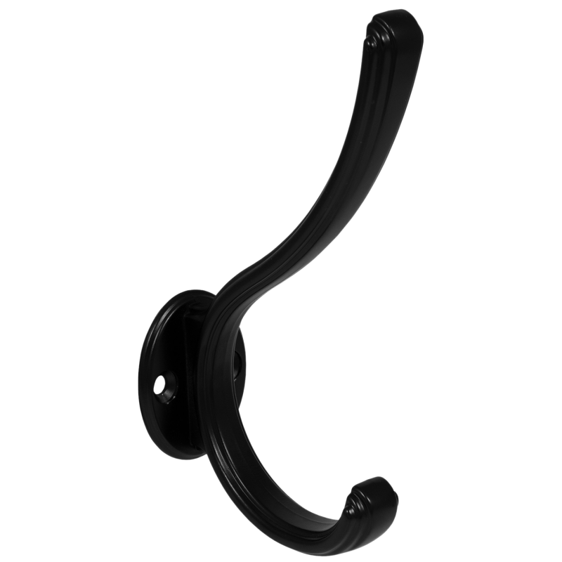 Doble gancho para sombrero y abrigo - 124mm - Negro – Furnica