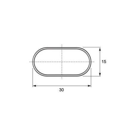Armario con barra colgante ovalada de 15x30mm y longitud de 3000mm - Cromo (2) – Furnica
