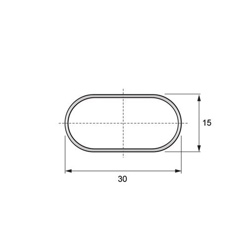 Armario con barra colgante ovalada de 15x30mm y longitud de 3000mm - Cromo (2) – Furnica