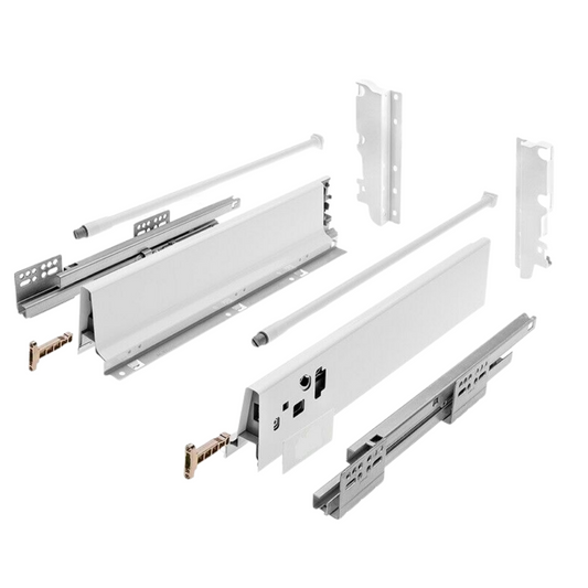 Conjunto de sistema de cierre suave para cajones, ALTO, H: 185mm, Blanco – Furnica