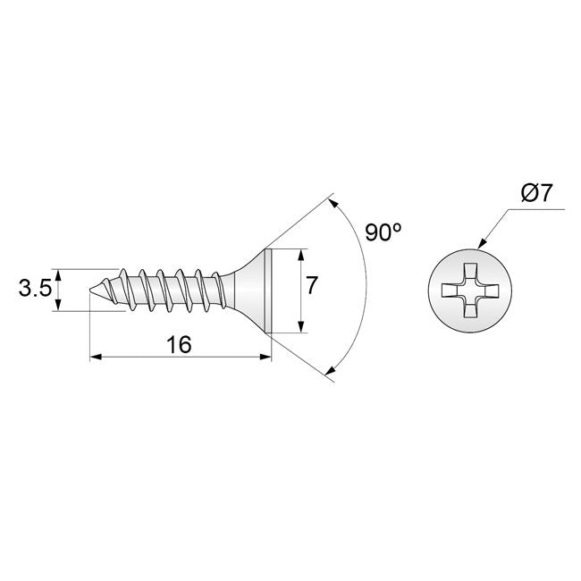 Tornillos de madera PH2 3.5x16mm Zinc blanco (1000 piezas) (3) – Furnica