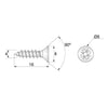 Tornillos de madera PZ2 4.0x16mm Zinc blanco (1000 piezas)