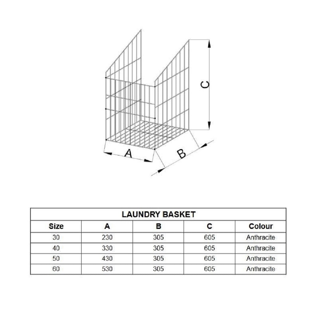 Cesta de lavandería plegable de 40 cm - Antracita (2) – Furnica