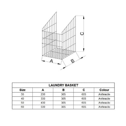 Cesta de lavandería plegable de 40 cm - Antracita (2) – Furnica