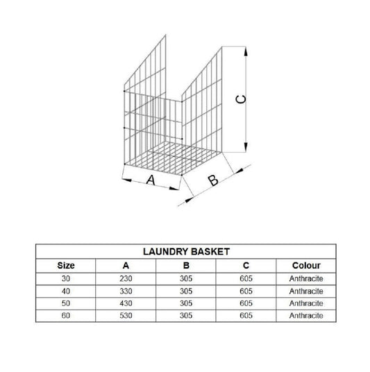 Cesta de lavandería plegable de 40 cm - Antracita (2) – Furnica
